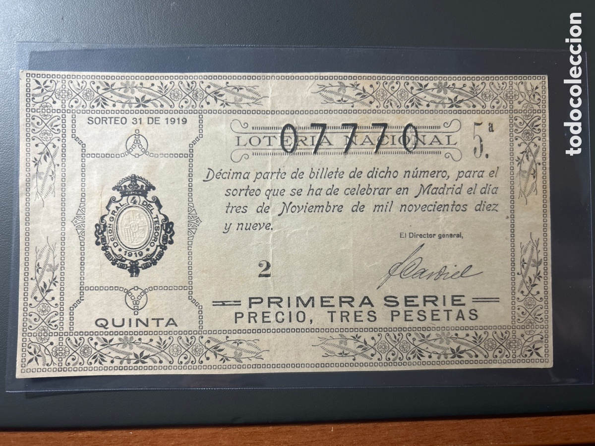 Cupones ONCE: Loteria A&ntilde;o 1919 Sorteo 31 - Foto 1