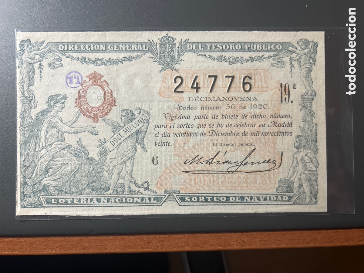 Cupones ONCE: Loteria A&ntilde;o 1920 Sorteo 36 Navidad - Foto 1