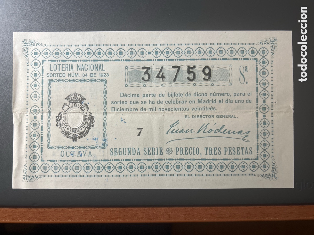 Cupones ONCE: Loteria A&ntilde;o 1923 Sorteo 34 - Foto 1