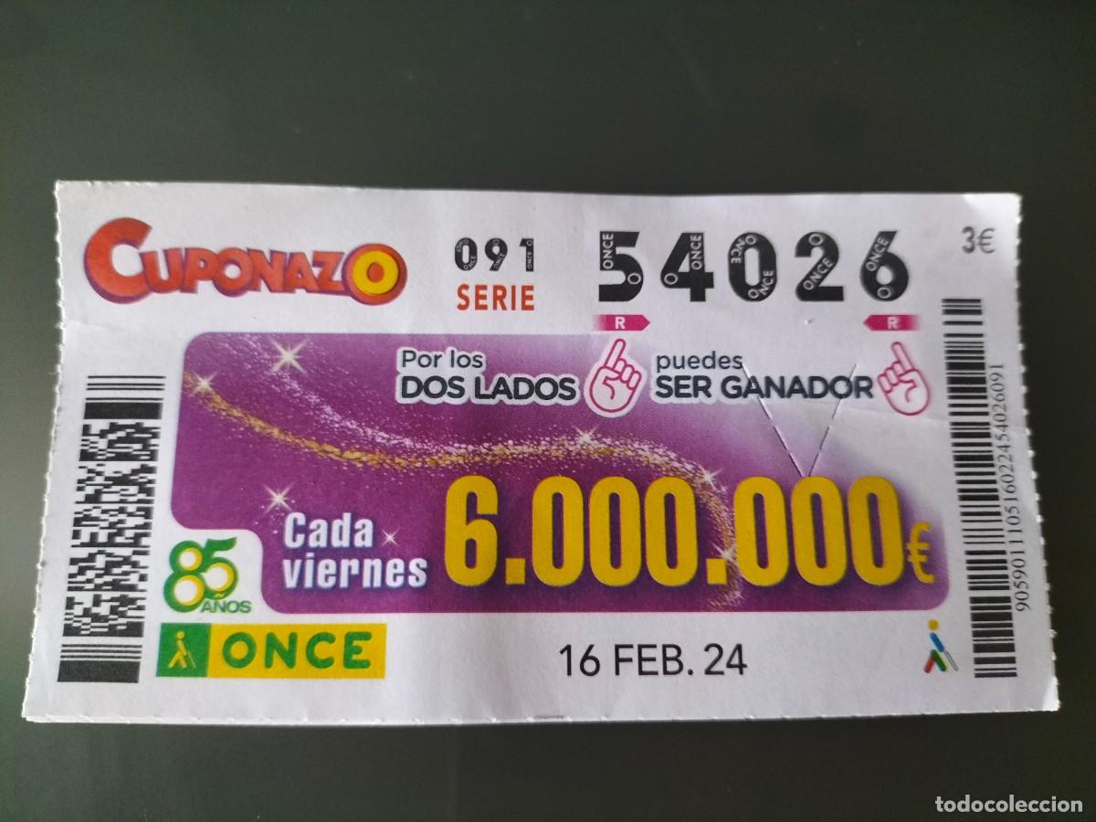 ONCE Coupons: 1 CUPON DE LA ONCE - 16 FEBRERO 2024 - CUPONAZO DEL VIERNES