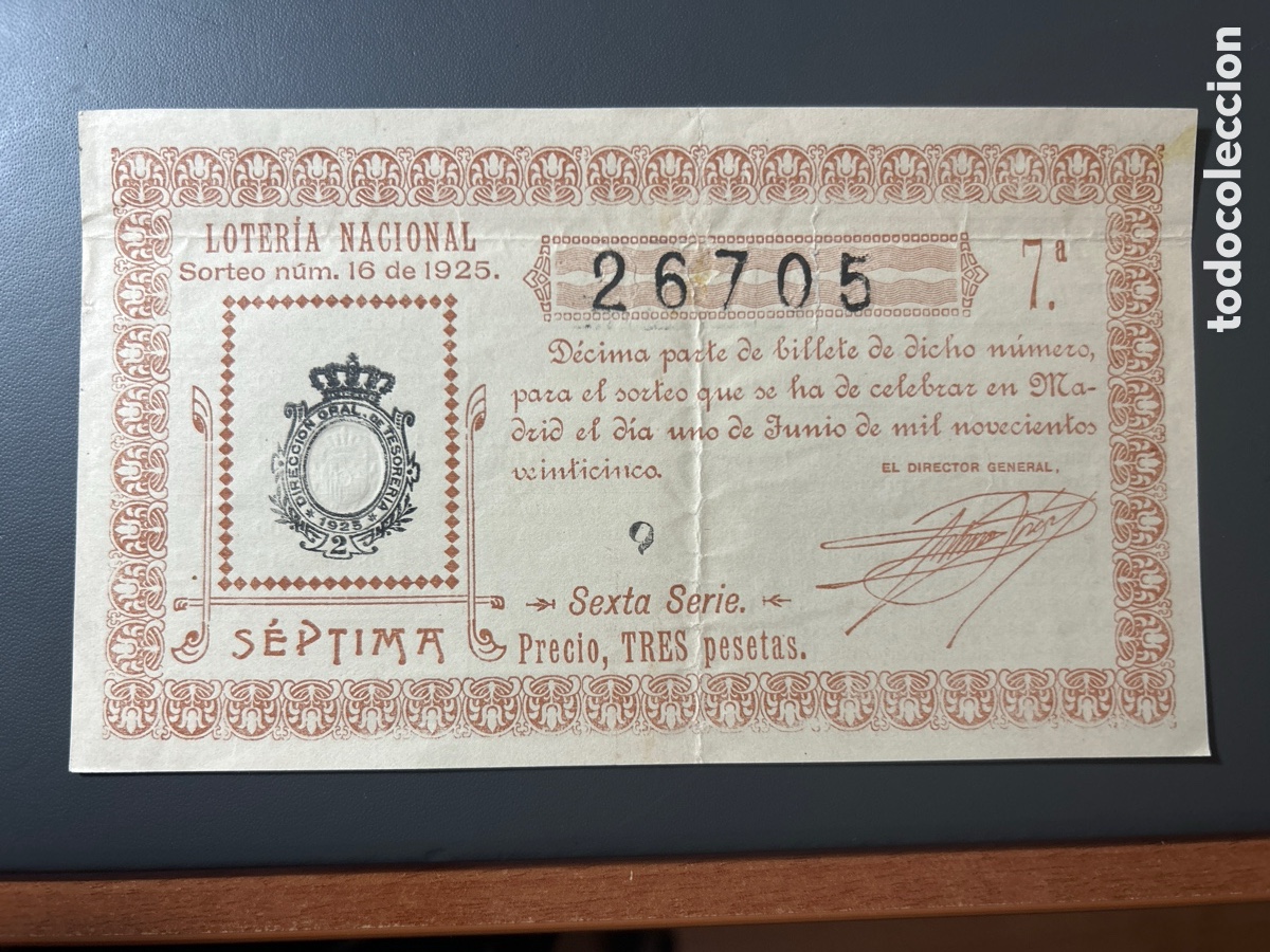 Cupones ONCE: Loteria A&ntilde;o 1925 Sorteo 16 - Foto 1