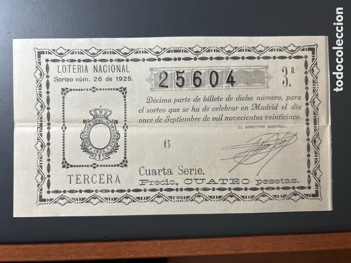 Cupones ONCE: Loteria A&ntilde;o 1925 Sorteo 26 - Foto 1