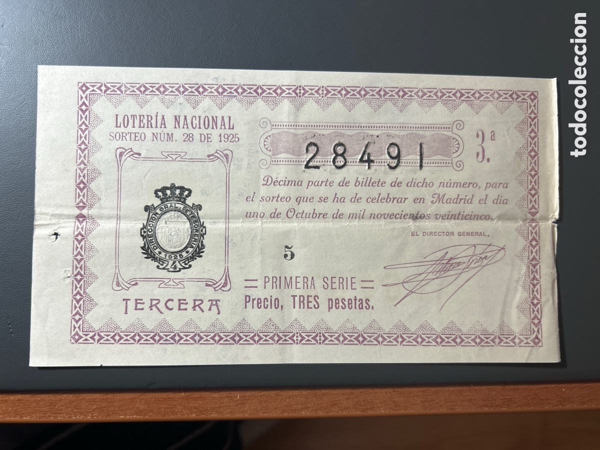 Cupones ONCE: Loteria A&ntilde;o 1925 Sorteo 28 - Foto 1