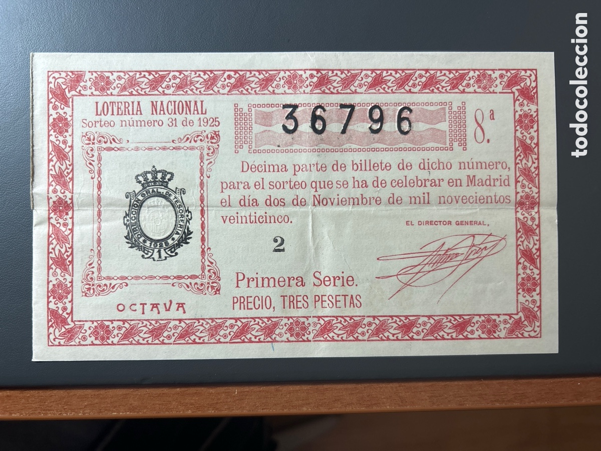 Cupones ONCE: Loteria A&ntilde;o 1925 Sorteo 31 - Foto 1