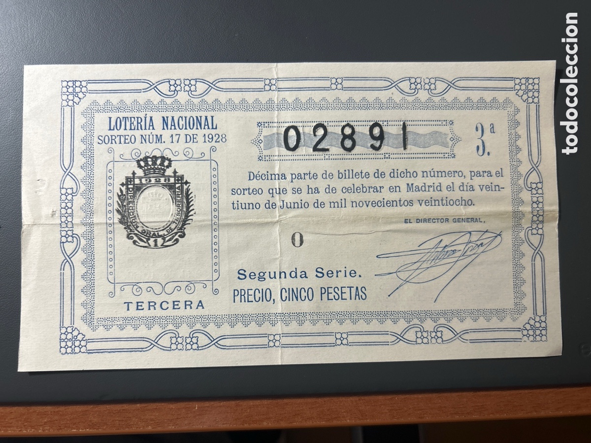 Cupones ONCE: Loteria A&ntilde;o 1928 Sorteo 17 - Foto 1