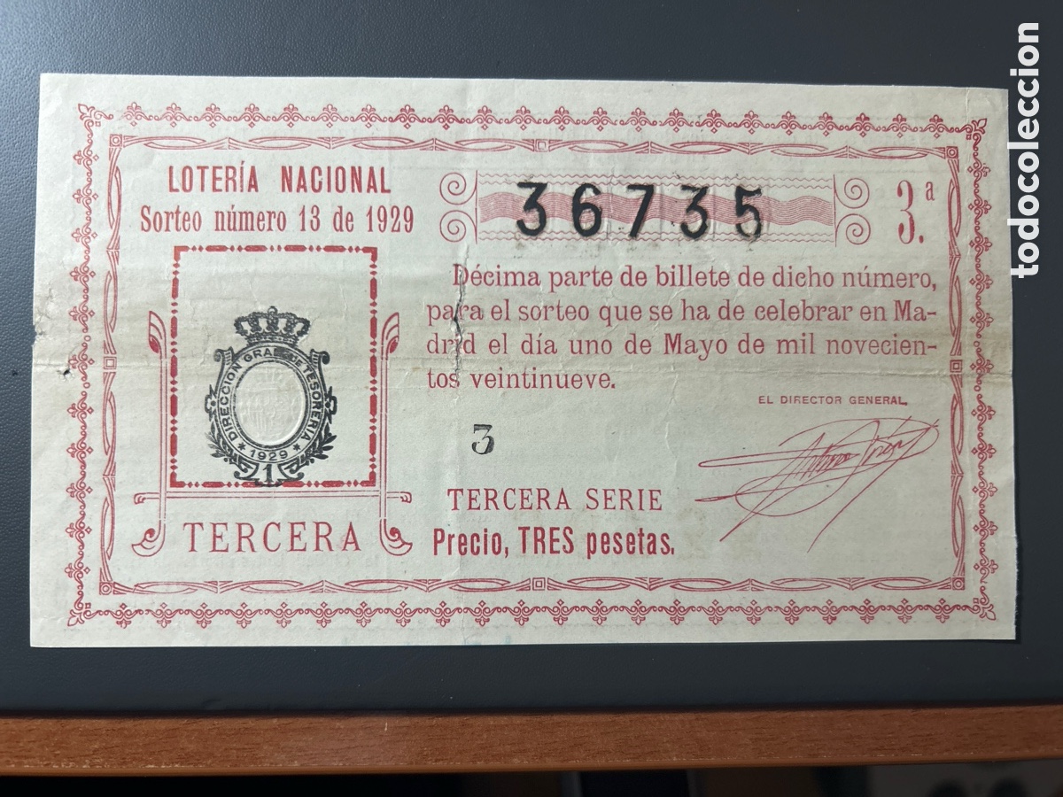 Cupones ONCE: Loteria A&ntilde;o 1929 Sorteo 13 - Foto 1