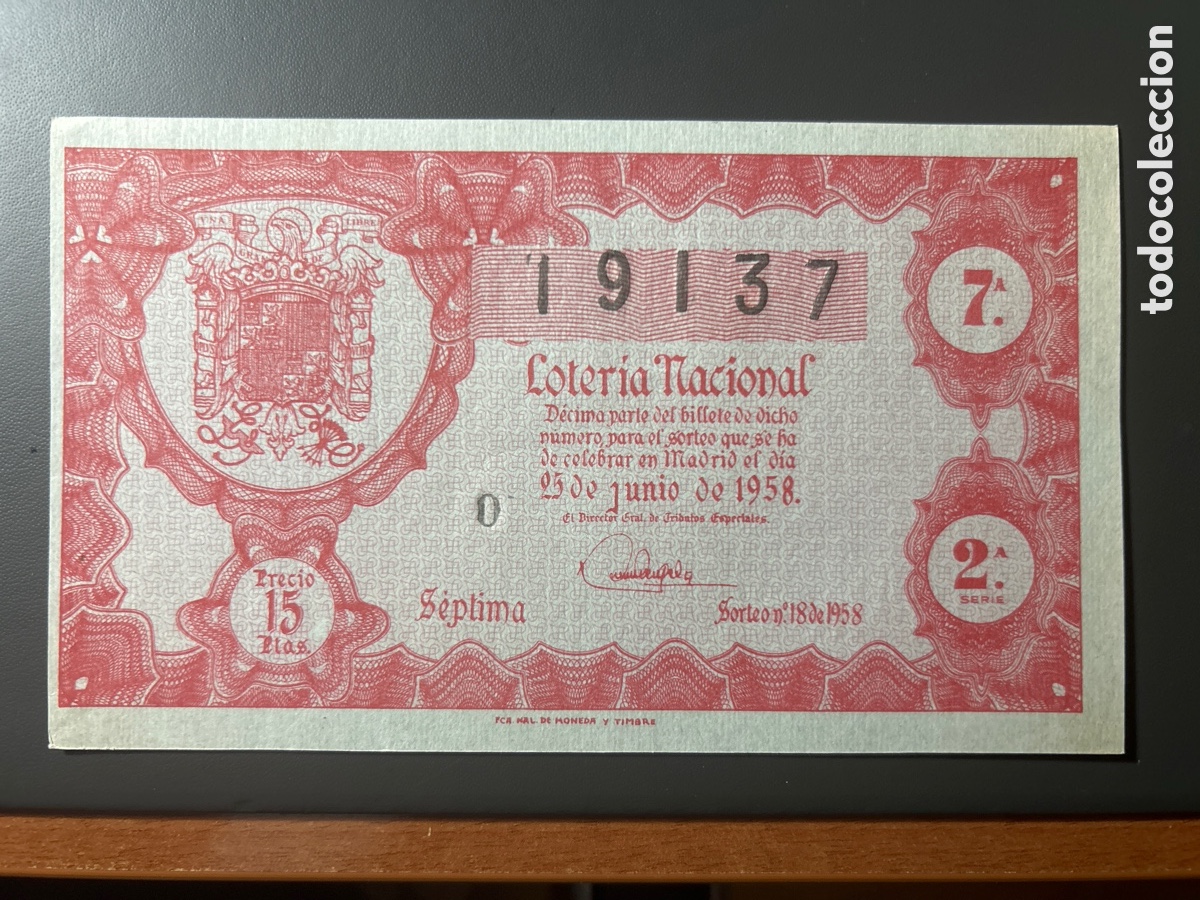 Cupones ONCE: Loteria A&ntilde;o 1958 Sorteo 18