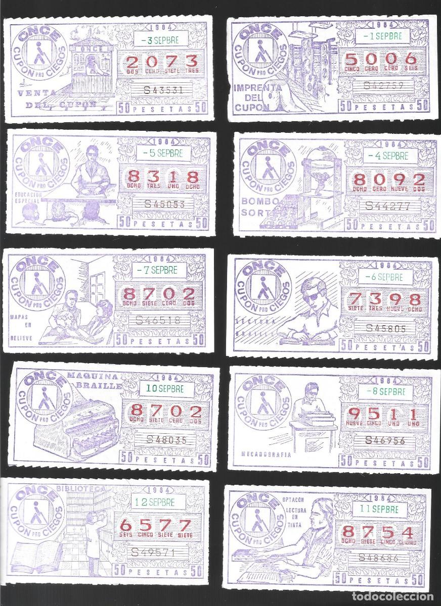 Cupones ONCE: 1 LOTE DE CUPONES DE LA ONCE 25 DIFERENTES MES SEPTIEMBRE DEL A&Ntilde;O 1984