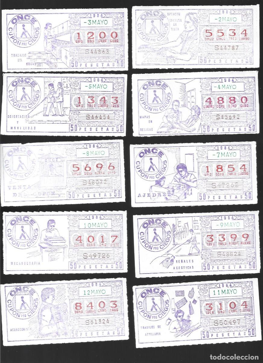 Cupones ONCE: 1 LOTE DE CUPONES DE LA ONCE 26 DIFERENTES MES MAYO DEL A&Ntilde;O 1984
