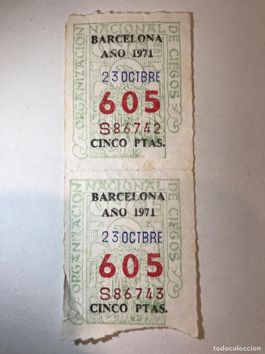 Cupones ONCE: BOLETO. Sorteo ONCE. 23 octubre 1971. 2 cupones. - Foto 1