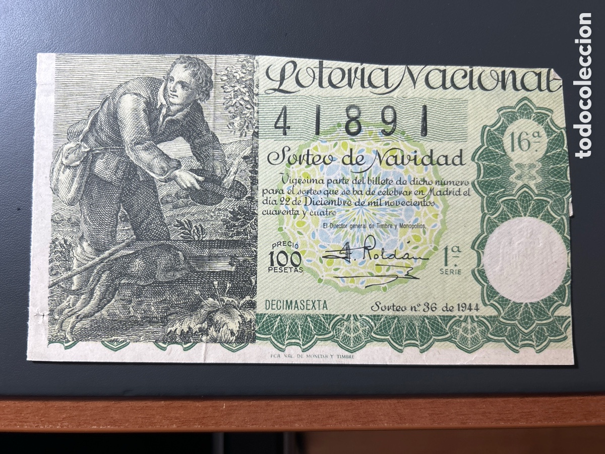 Cupones ONCE: Loteria A&ntilde;o 1944 Sorteo 36 Navidad - Foto 1