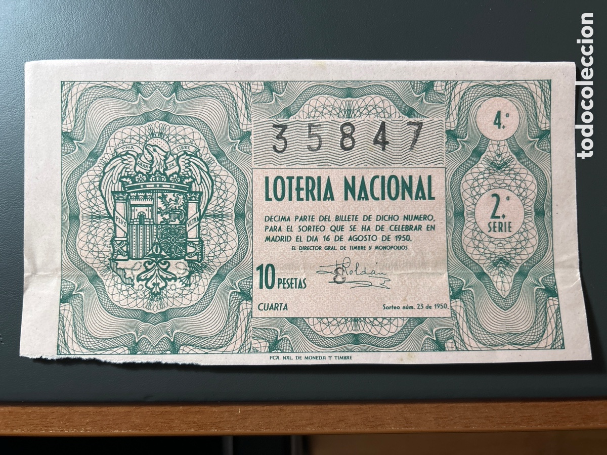 Cupones ONCE: Loteria A&ntilde;o 1950 Sorteo 23 - Foto 1
