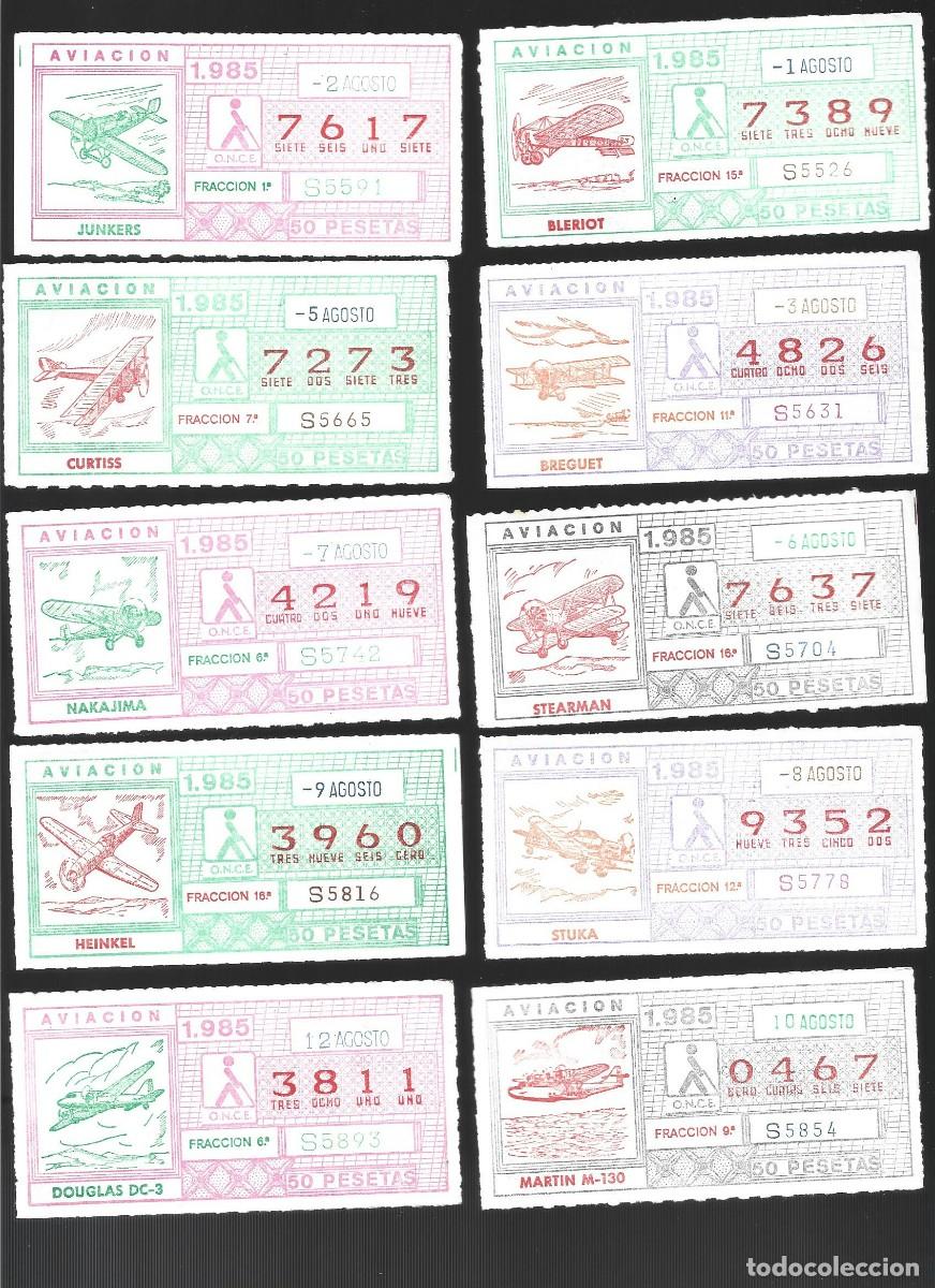 Cupones ONCE: 1 LOTE DE CUPONES DE LA ONCE 26 DIFERENTES MES AGOSTO DEL A&Ntilde;O 1985