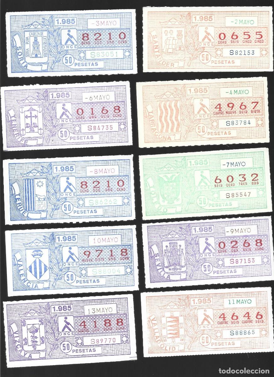 Cupones ONCE: 1 LOTE DE CUPONES DE LA ONCE 26 DIFERENTES MES MAYO DEL A&Ntilde;O 1985