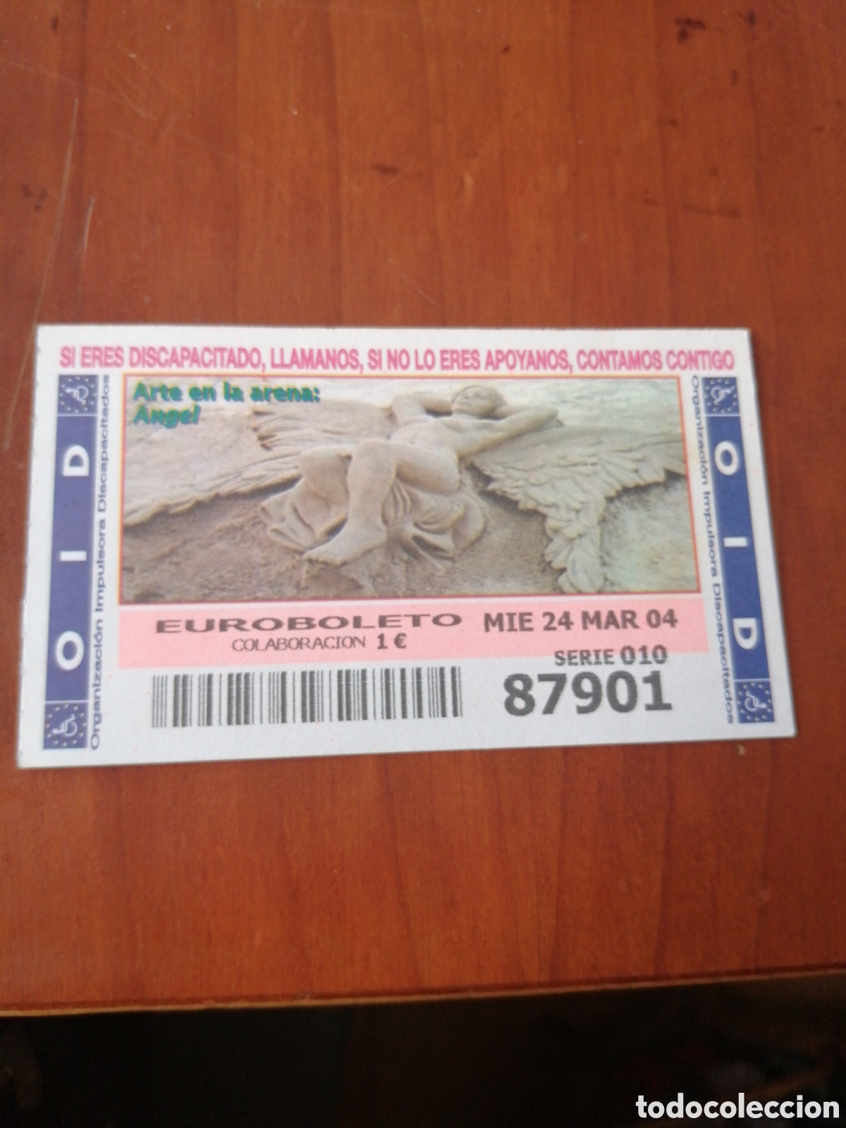 Cupones ONCE: CUPON ONCE : ARTE EN LA ARENA : ANGEL - Foto 1
