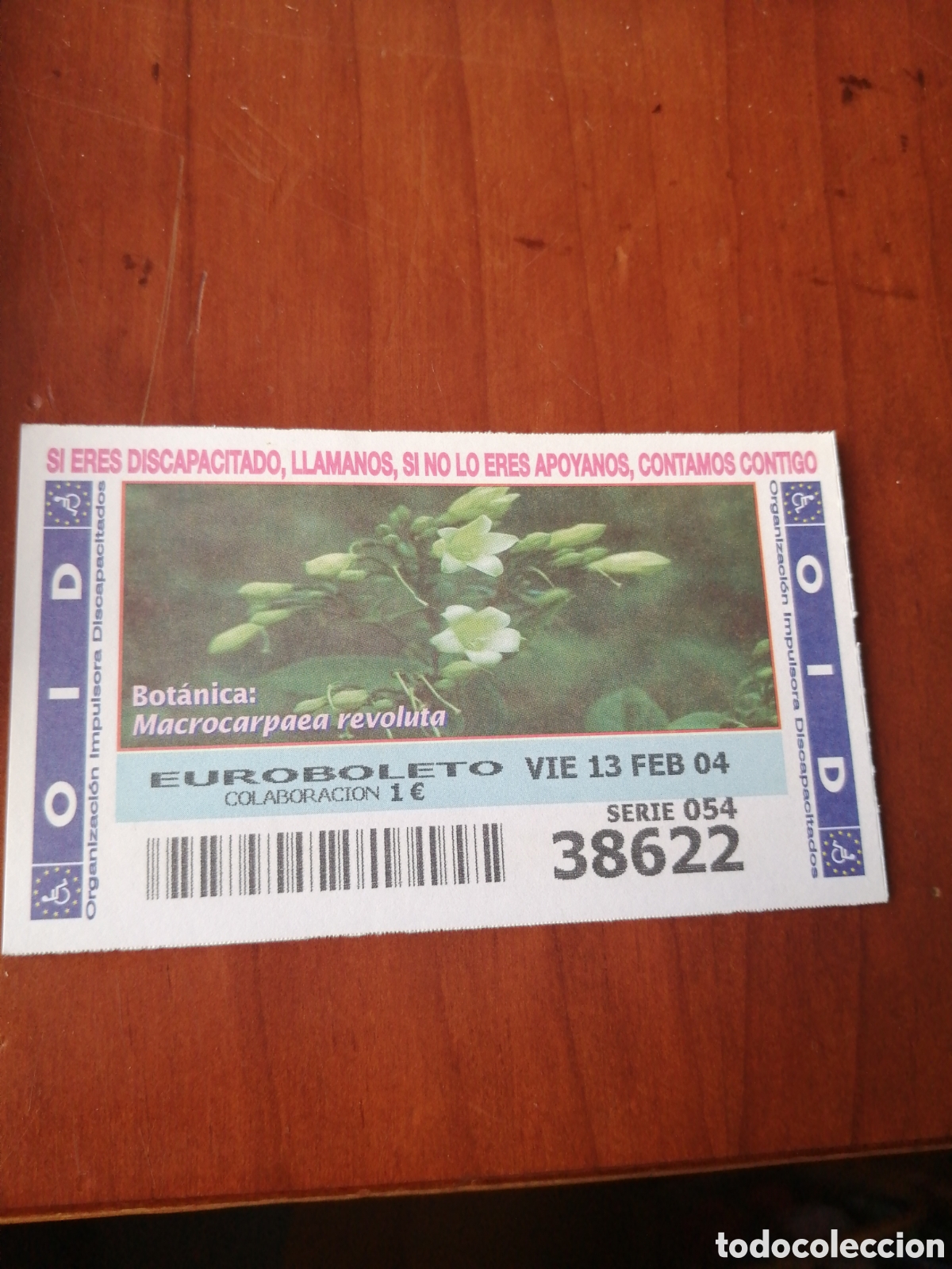 Cupones ONCE: CUPON ONCE : BOTANICA : MACROCARPAEA REVOLUTA - Foto 1