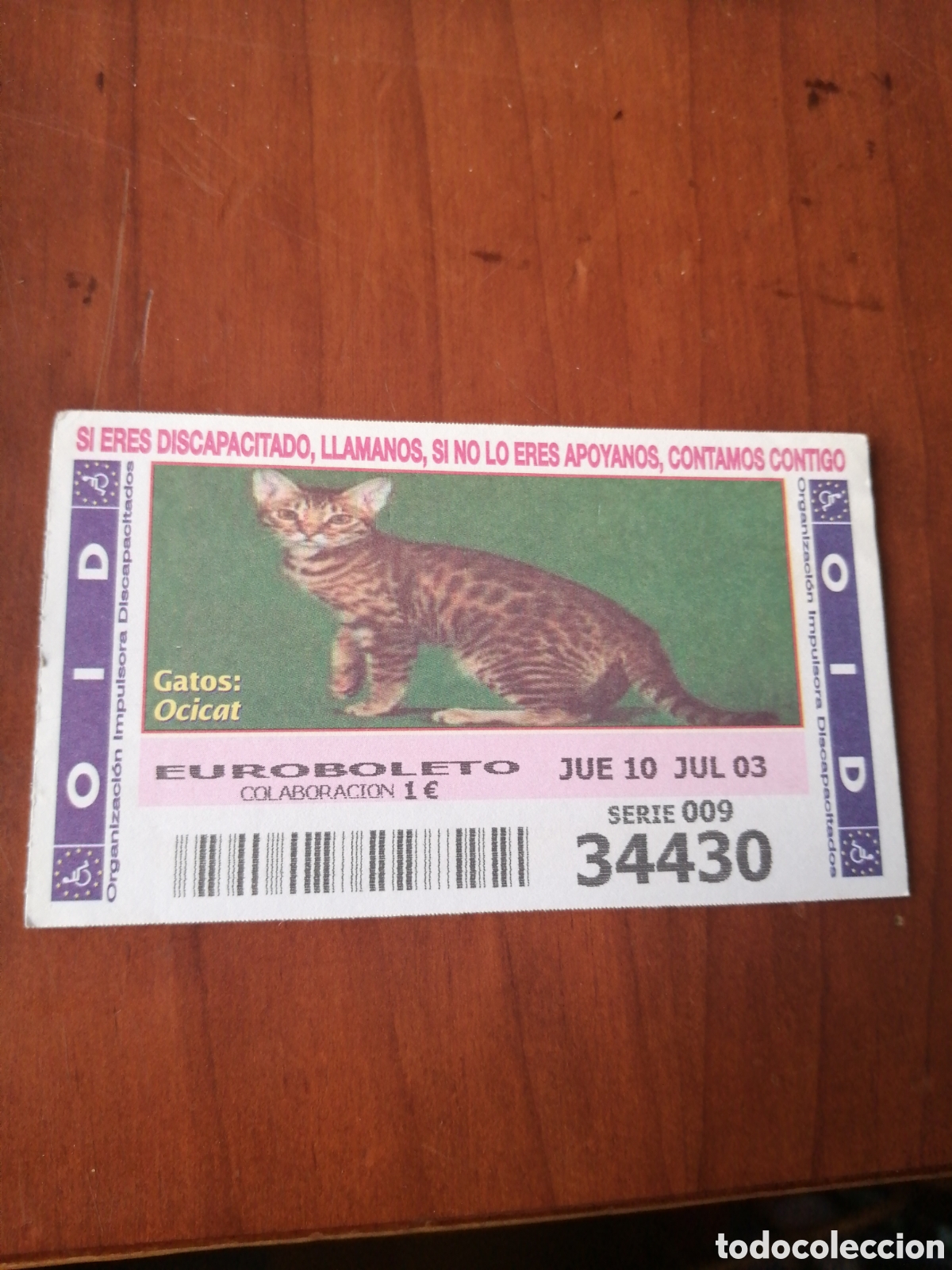 Cupones ONCE: CUPON ONCE : GATOS : OCICAT - Foto 1