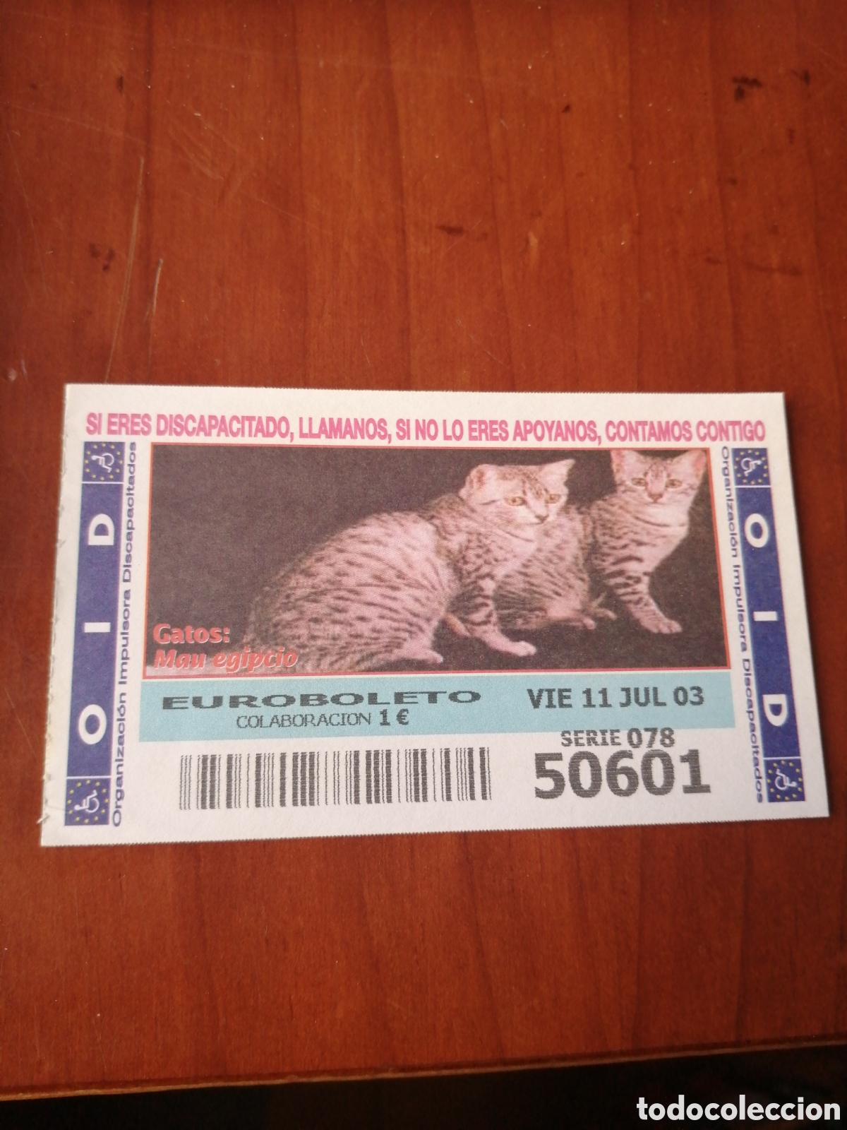 Cupones ONCE: CUPON ONCE : GATOS : MAU EGIPCIO - Foto 1