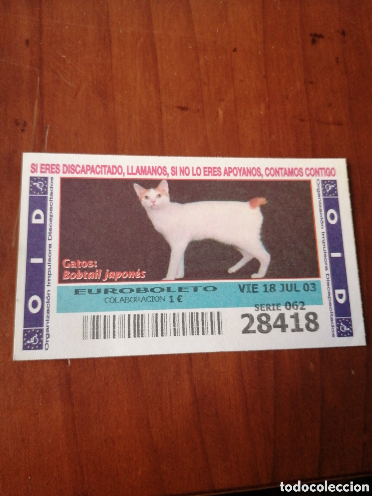 Cupones ONCE: CUPON ONCE : GATOS : BOBTAIL JAPONES - Foto 1
