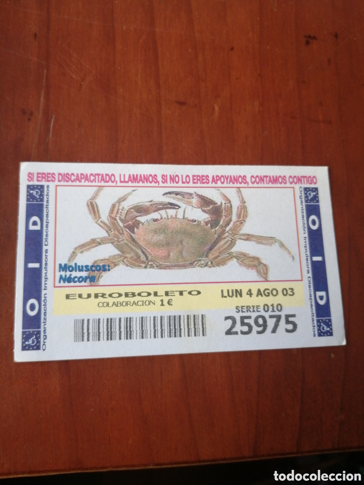 Cupones ONCE: CUPON ONCE : MOLUSCOS : NECORA - Foto 1