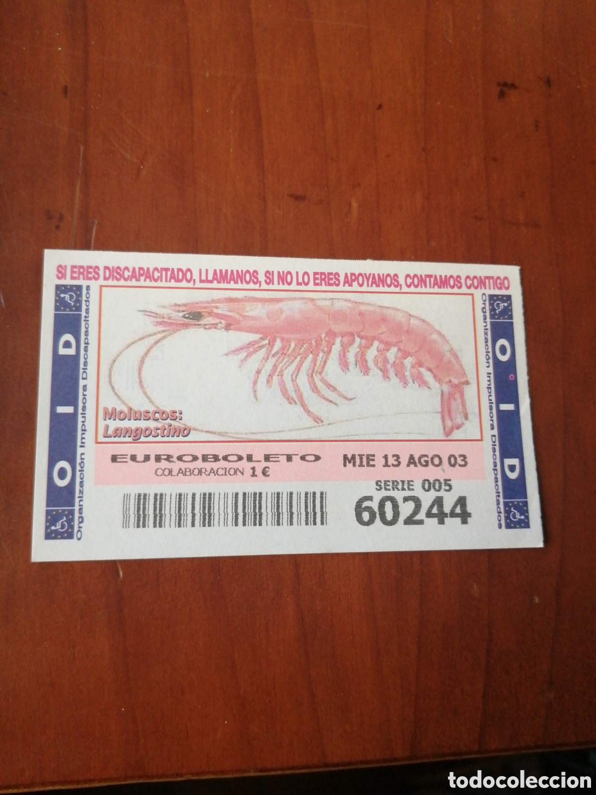 Cupones ONCE: CUPON ONCE : MOLUSCOS : LANGOSTINO - Foto 1