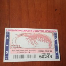 Cupones ONCE: CUPON ONCE : MOLUSCOS : LANGOSTINO
