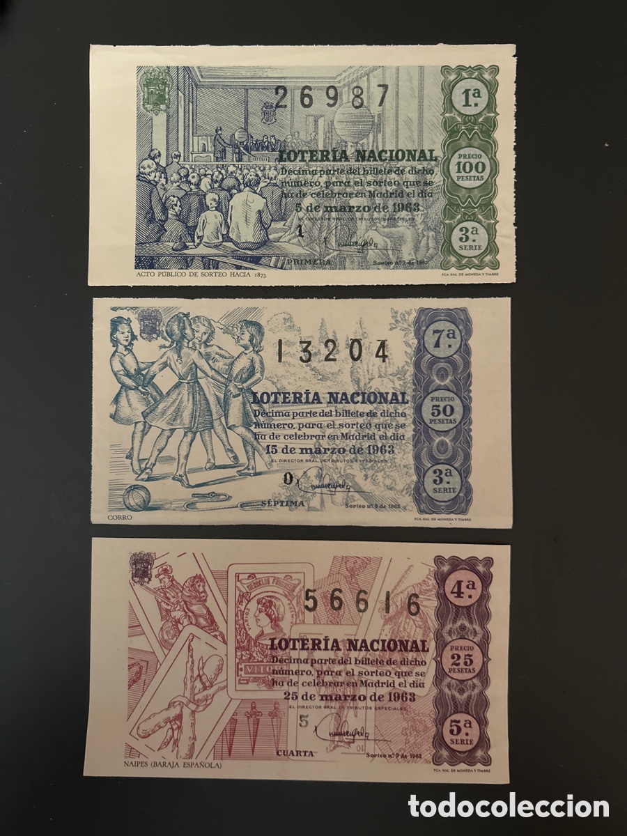 Cupones ONCE: Loteria A&ntilde;o 1963 Completo 36 Sorteos - Foto 3
