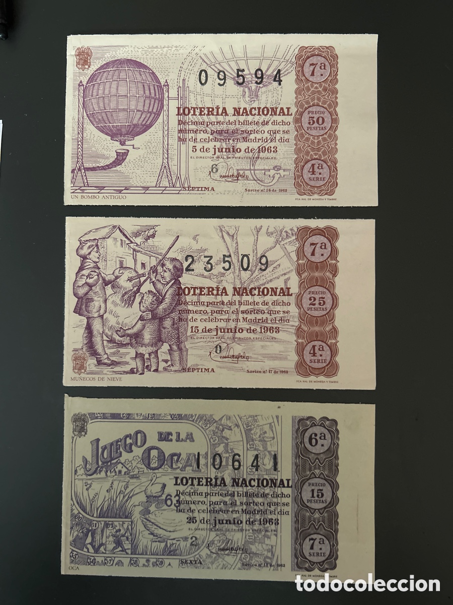 Cupones ONCE: Loteria A&ntilde;o 1963 Completo 36 Sorteos - Foto 6