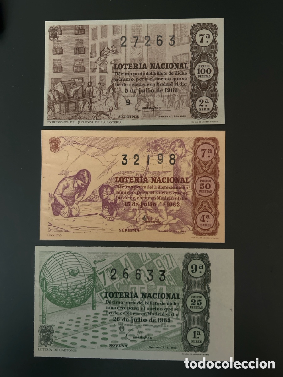 Cupones ONCE: Loteria A&ntilde;o 1963 Completo 36 Sorteos - Foto 7