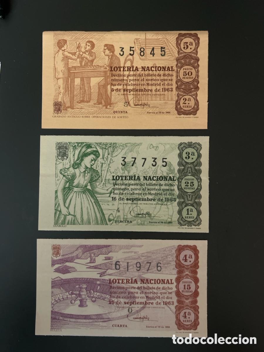 Cupones ONCE: Loteria A&ntilde;o 1963 Completo 36 Sorteos - Foto 9