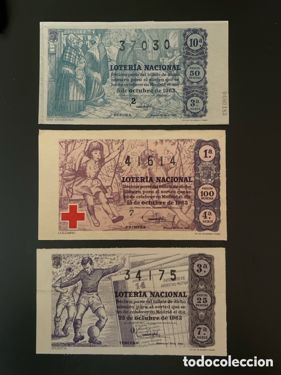 Cupones ONCE: Loteria A&ntilde;o 1963 Completo 36 Sorteos - Foto 10