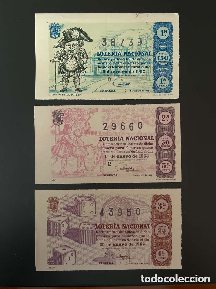 Cupones ONCE: Loteria A&ntilde;o 1963 Completo 36 Sorteos - Foto 1