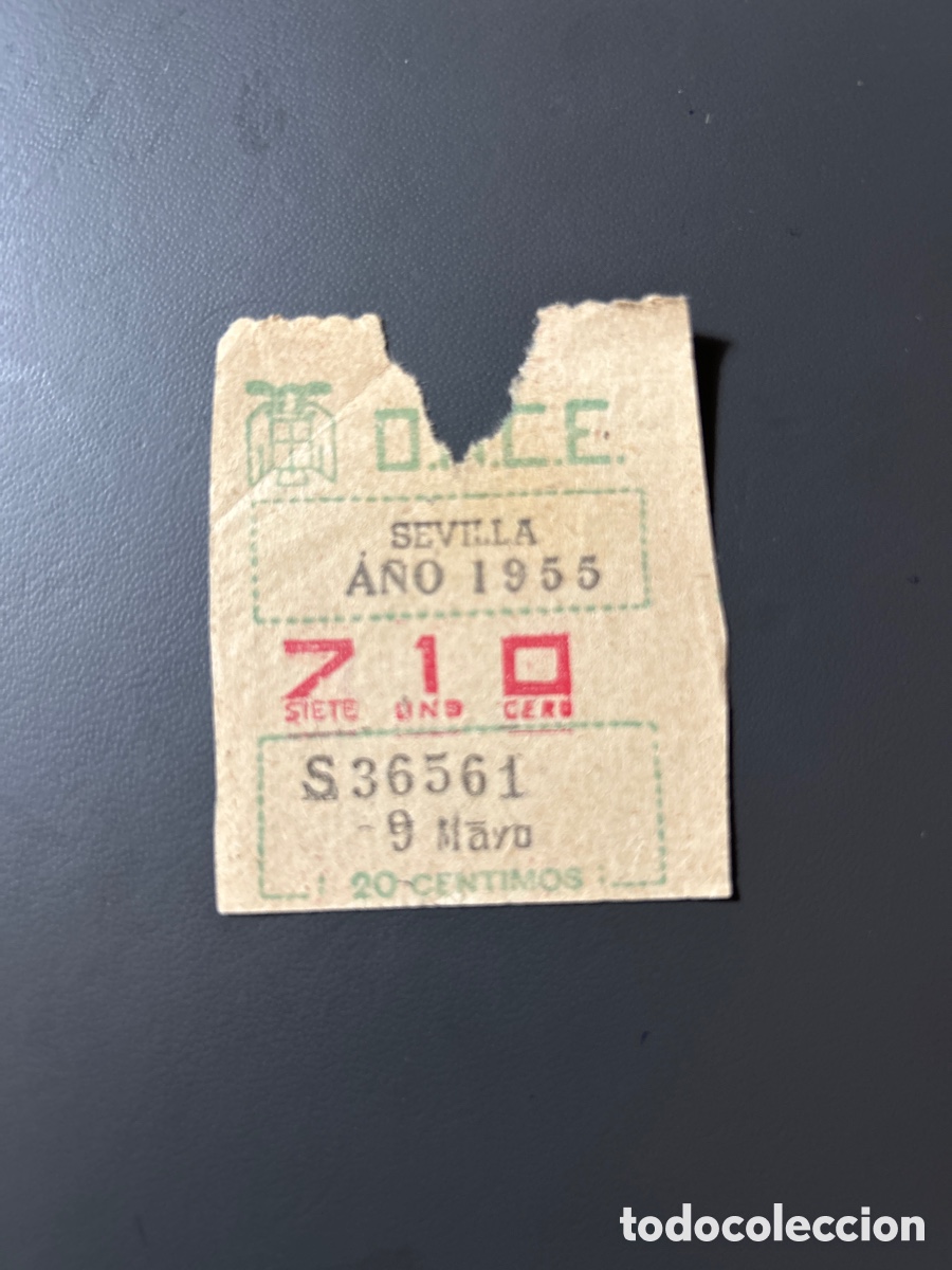 Cupones ONCE: Loteria Cupon once A&ntilde;o 1955 Sevilla 9 Mayo
