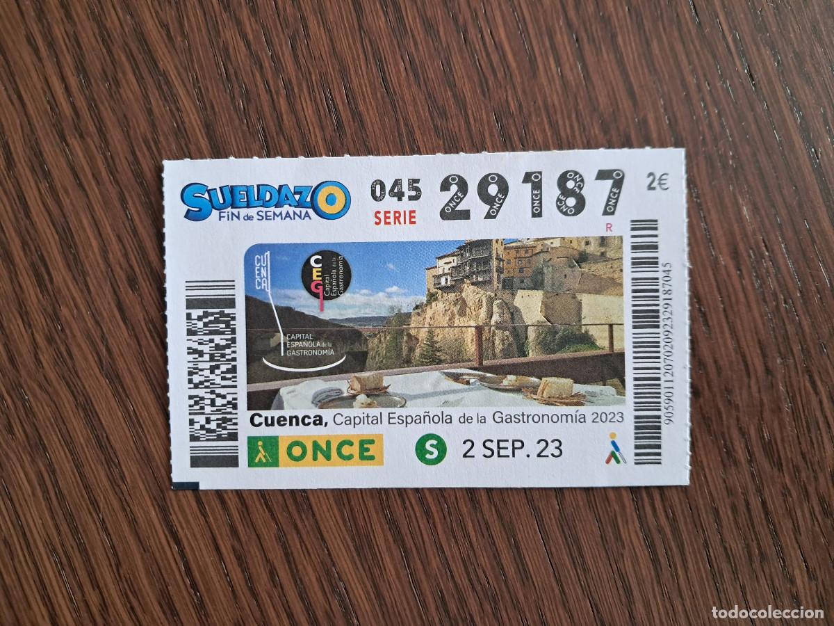 Cupones ONCE: cup&oacute;n once 02-09-23, Cuenca, capital espa&ntilde;ola de la gastronom&iacute;a 2023