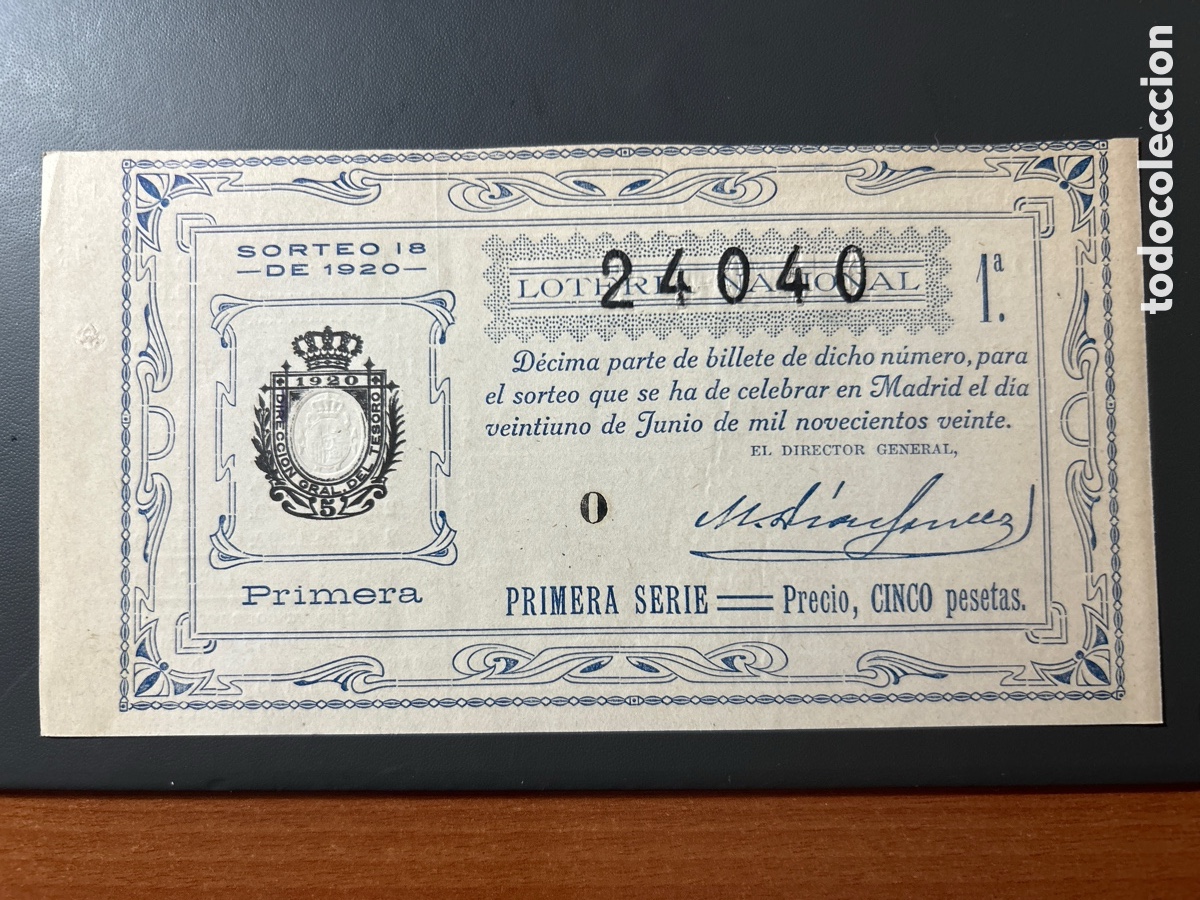 Cupones ONCE: Loteria A&ntilde;o 1920 Sorteo 18 Serie 1 - Foto 1