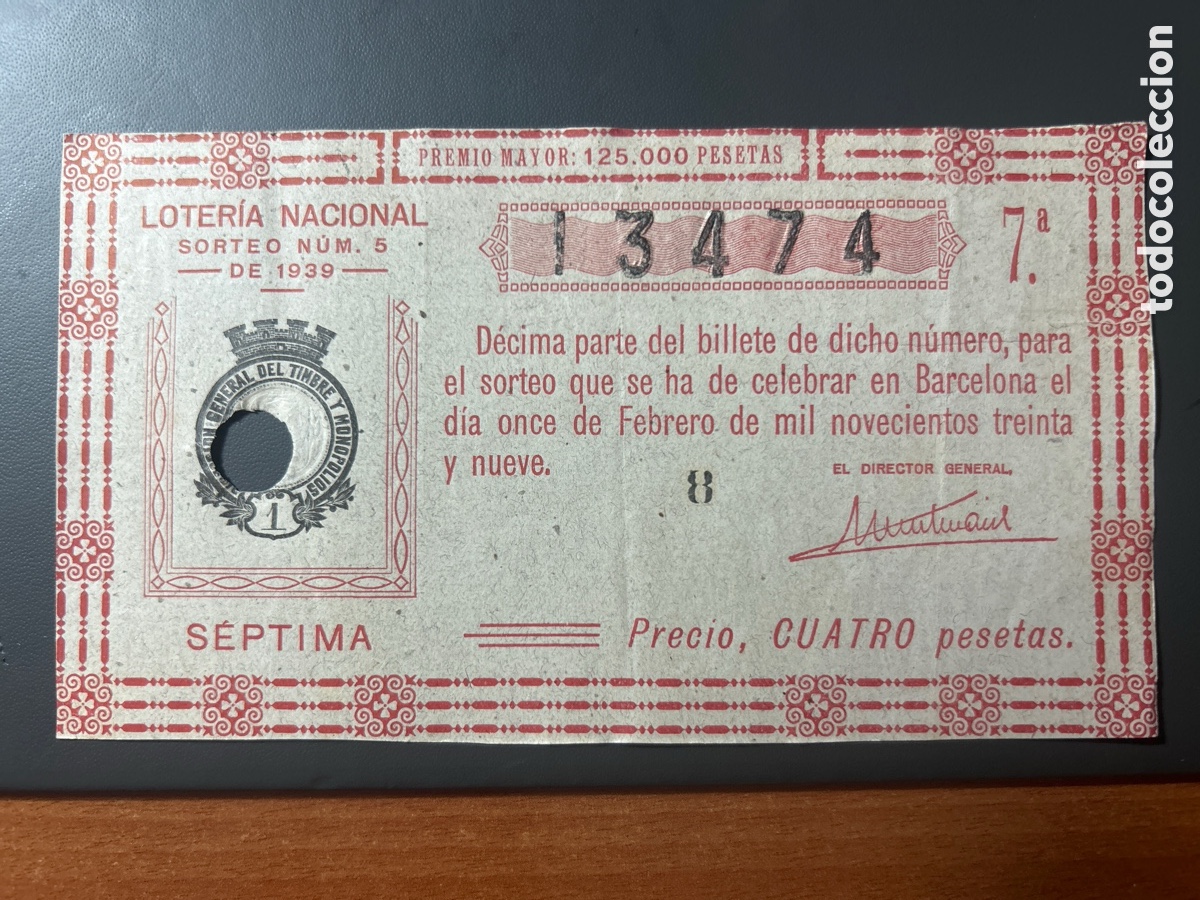 ONCE Coupons: Loteria A&ntilde;o 1939 Sorteo 5