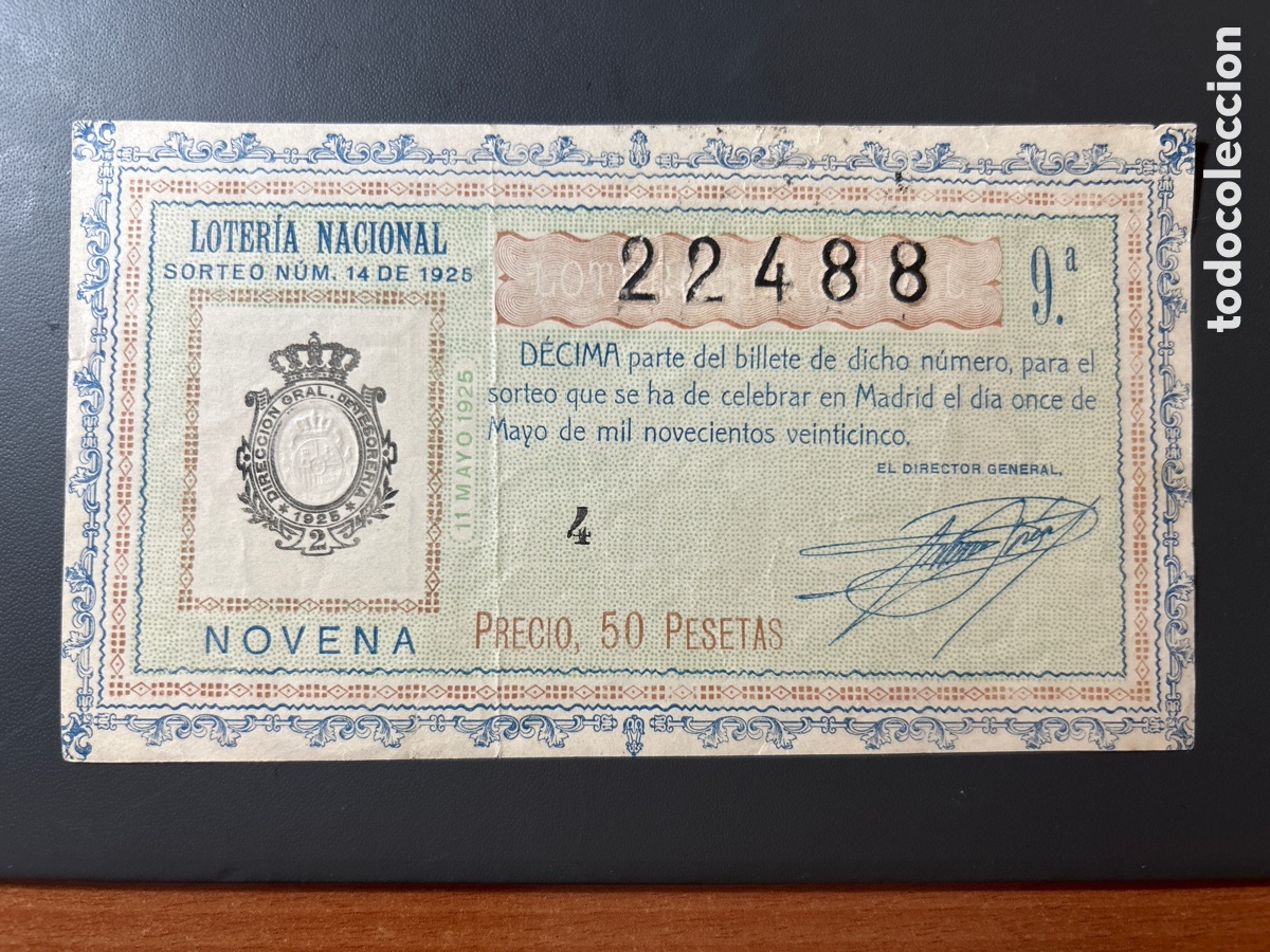 Cupones ONCE: Loteria A&ntilde;o 1925 Sorteo 14 - Foto 1