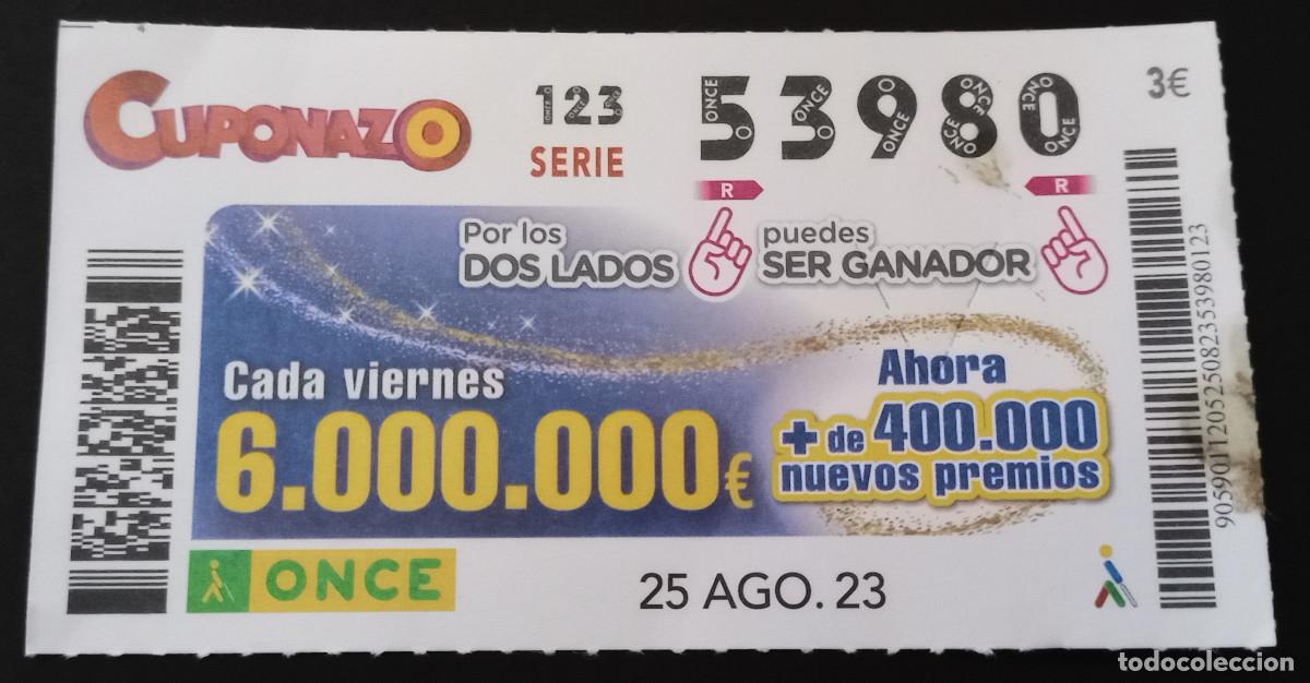 Cupones ONCE: CUP&Oacute;N ONCE - 25/AGOSTO/2023 - Foto 1