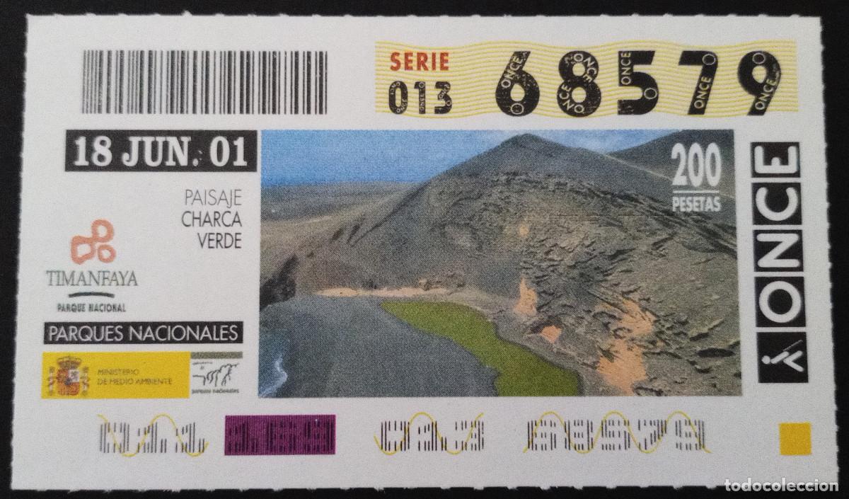 Coupon ONCE: CUP&Oacute;N ONCE - 18/JUNIO/2001 - TIMANFAYA PARQUE NACIONAL - CHARCA VERDE