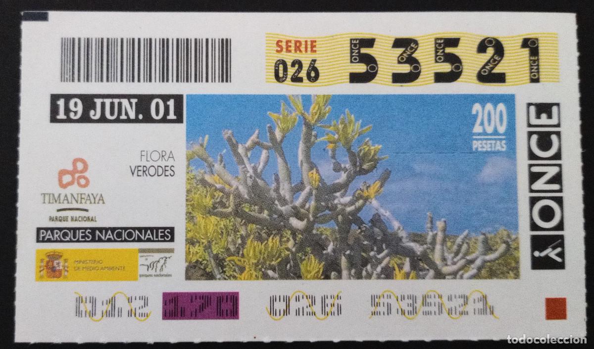 Bilhetes ONCE: CUP&Oacute;N ONCE - 19/JUNIO/2001 - TIMANFAYA PARQUE NACIONAL - VERODES