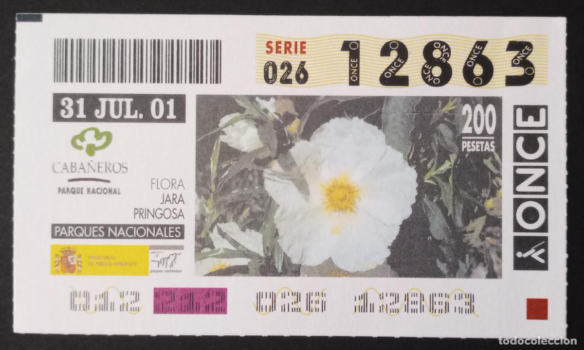 Cupones ONCE: CUP&Oacute;N ONCE - 31/JULIO/2001 - PARQUE NACIONAL CABA&Ntilde;EROS - FLORA JARA PRINGOSA