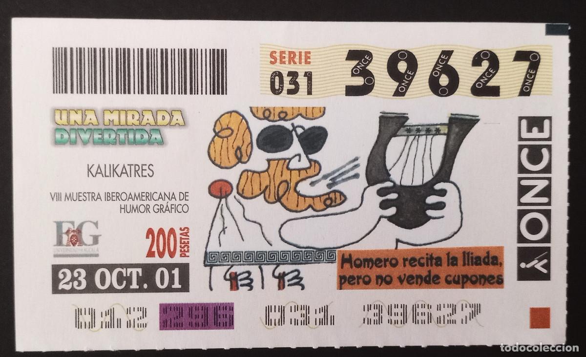 ONCE Coupons: CUP&Oacute;N ONCE - 23/OCTUBRE/2001 - UNA MIRADA DIVERTIDA - KALIKATRES