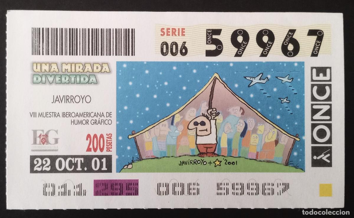 Bilhetes ONCE: CUP&Oacute;N ONCE - 22/OCTUBRE/2001 - UNA MIRADA DIVERTIDA - JAVIRROYO