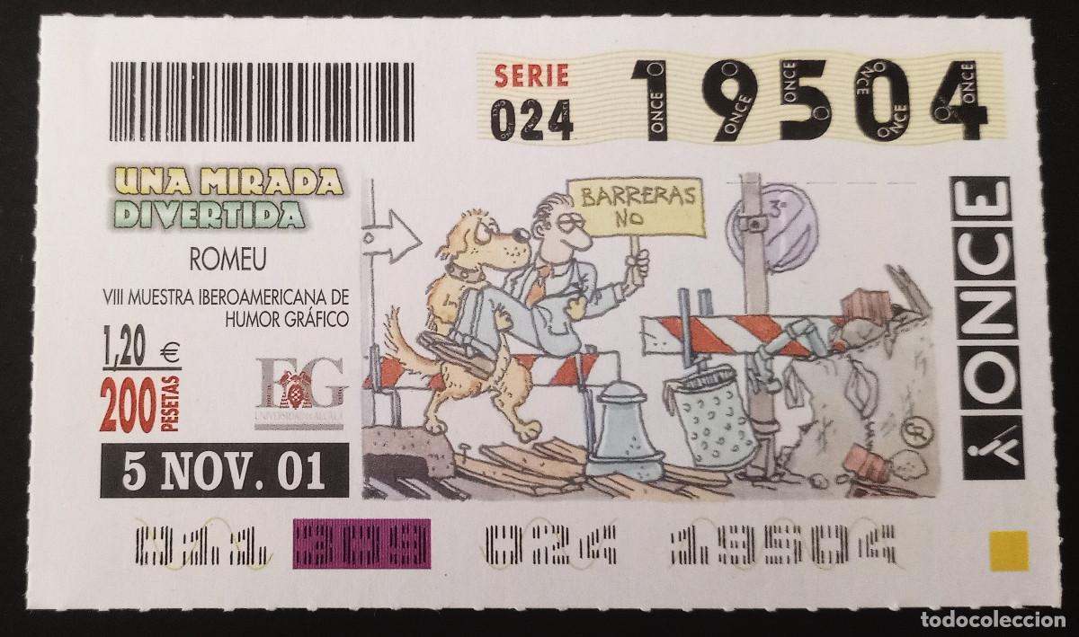 Bilhetes ONCE: CUP&Oacute;N ONCE - 5/NOVIEMBRE/2001 - UNA MIRADA DIVERTIDA - ROMEU