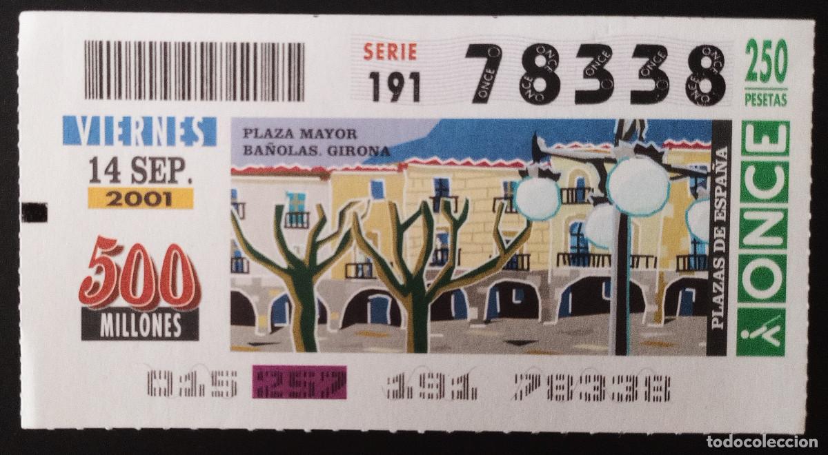 ONCE Coupons: CUP&Oacute;N ONCE - 14/SEPTIEMBRE/2001 - PLAZA MAYOR BA&Ntilde;OLAS GIRONA