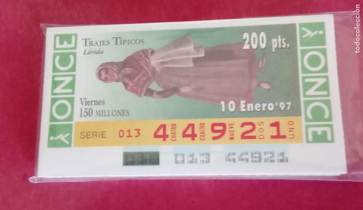 Cupones ONCE: COLECCION COMPLETA DE LA ONCE DE TRAJES TIPICOS REGIONALES