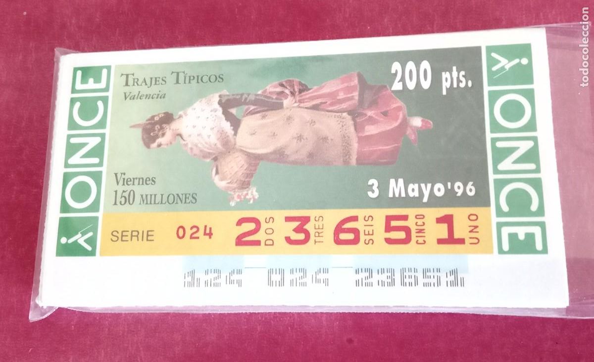 Cupones ONCE: COLECCION COMPLETA DE LA ONCE DE TRAJES TIPICOS REGIONALES