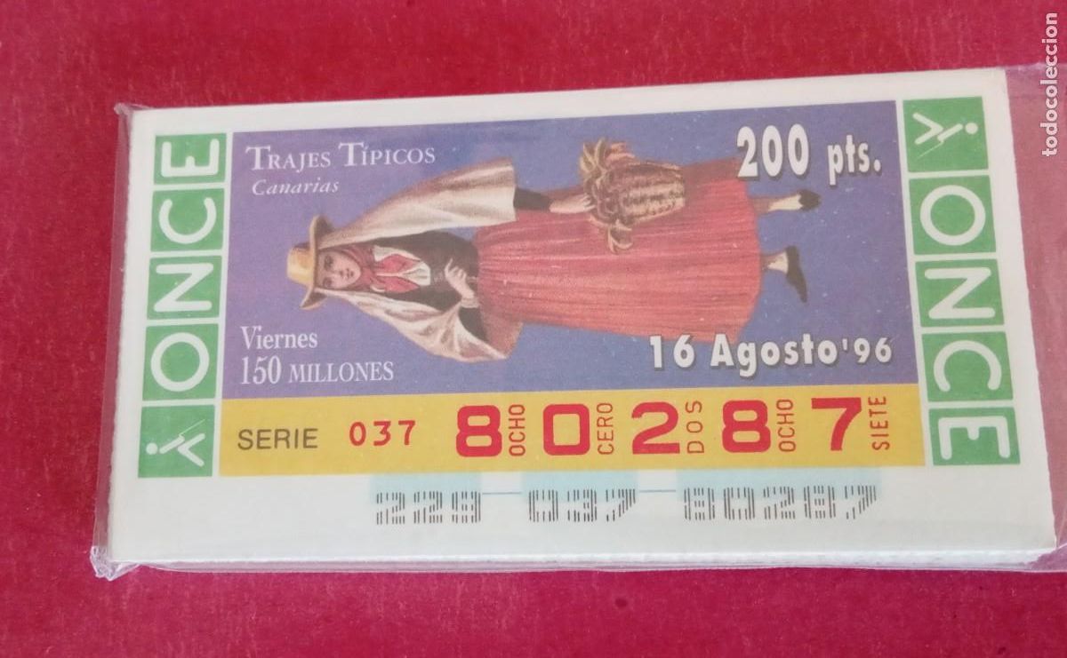 Cupones ONCE: COLECCION COMPLETA DE LA ONCE DE TRAJES TIPICOS REGIONALES