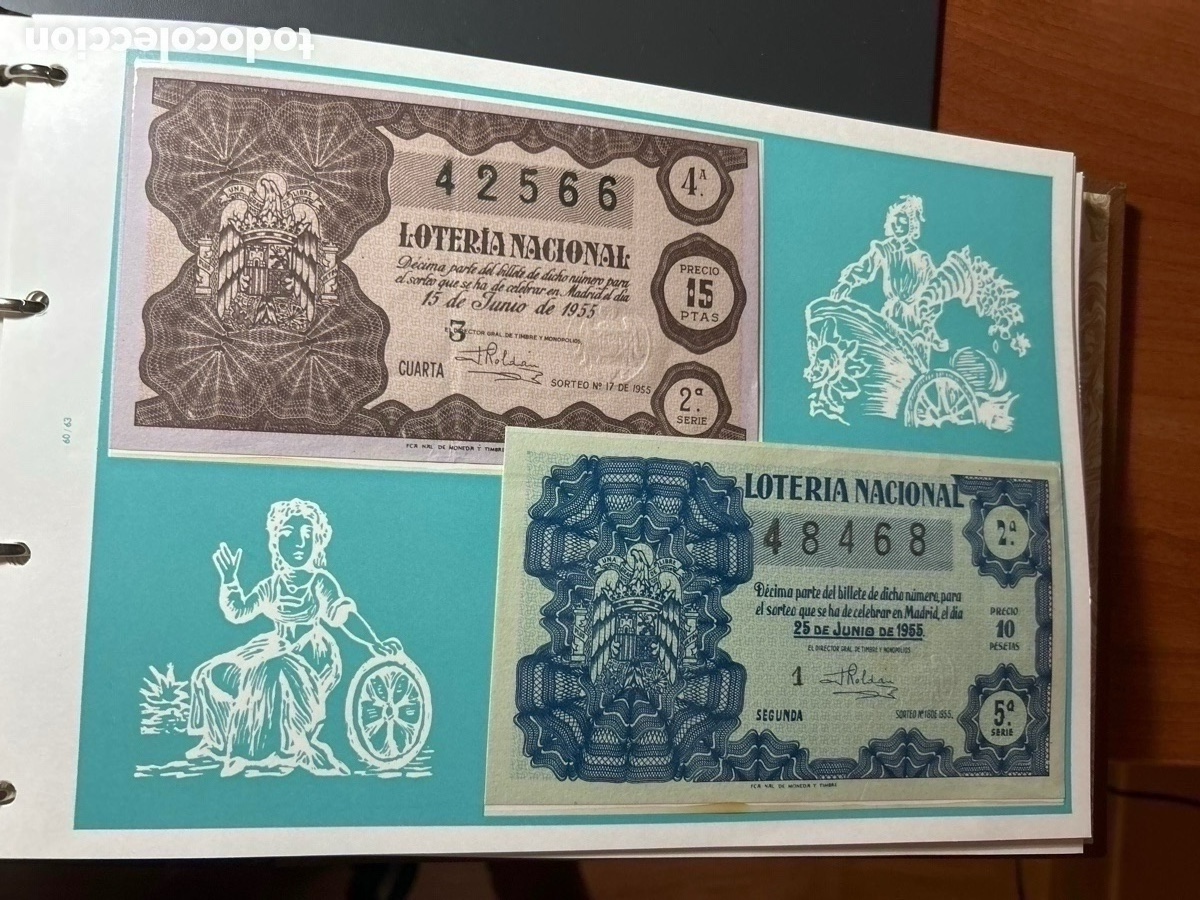 Cupones ONCE: Loteria A&ntilde;o 1955 Completo 36 Sorteos - Foto 8