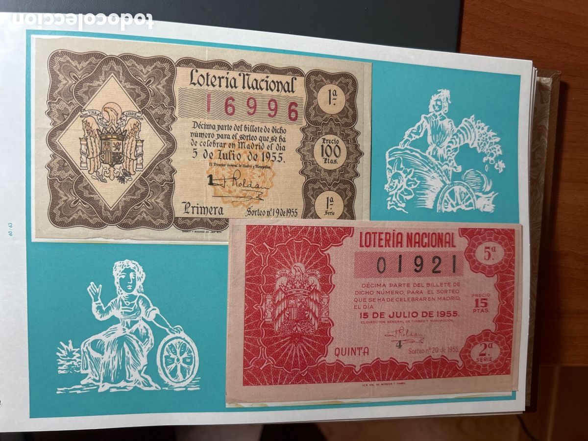 Cupones ONCE: Loteria A&ntilde;o 1955 Completo 36 Sorteos - Foto 9